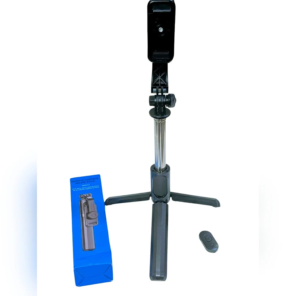 Stainless Steel Selfie Stick Tripod with Wireless Remote – Extendable Phone Hold